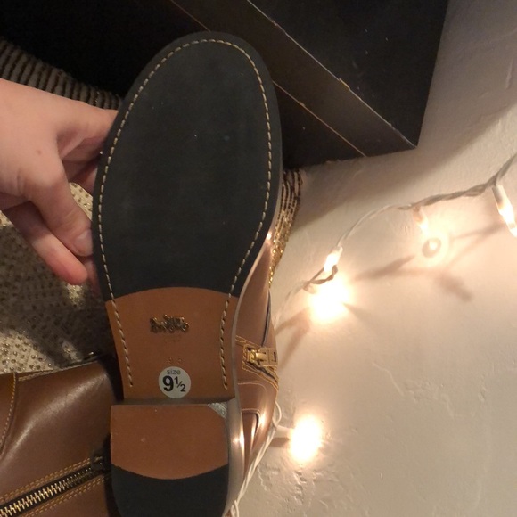 Coach Brown Leather Moto Boots - Picture 2 of 9